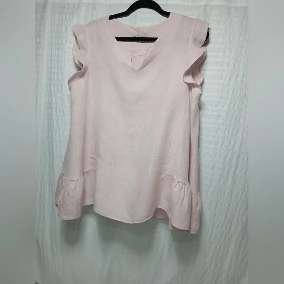 Pink Ruffled Sleeveless Top - Picture 2 of 9
